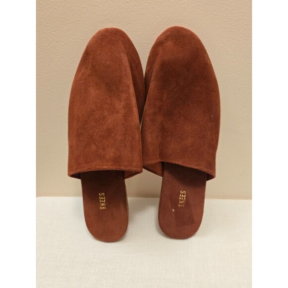 TKEES Ines Slip On Mules Womens Shoes Backless Flats Suede Maroon Size 11B - Picture 3 of 7